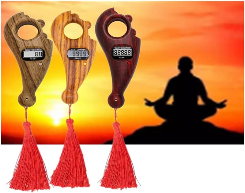 Kellegour 3Pieces Digital Counter Buddha Beads Counter,LCD Digital Display Counter,Buddha Beads Digital Finger Counter,for Prayer,Buddhist Meditation, Relaxation,Active Fingers - Image 4